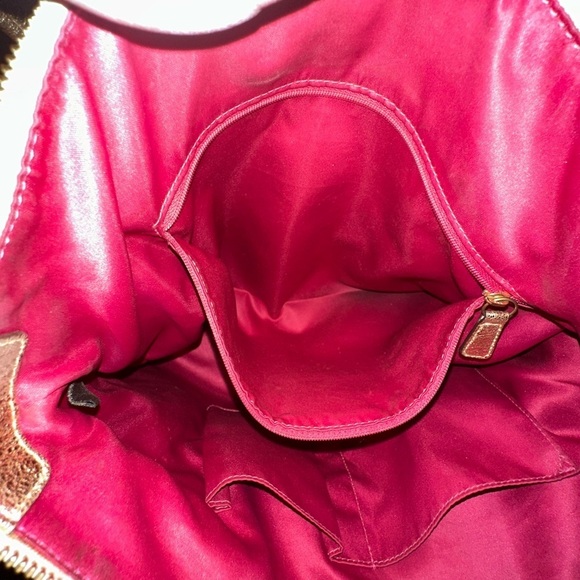 VINTAGE COACH Poppy Metallic Gold Champagne Leather Large Shoulder Bag RARE! - Picture 10 of 11